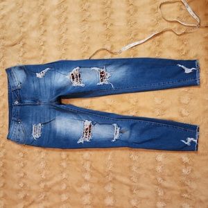 Women's high rise skinny distressed jeans